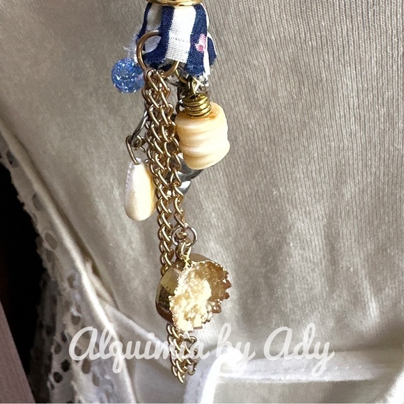 Alquimia Silver and Blue Nautical Charm Necklace - Picture 6 of 6